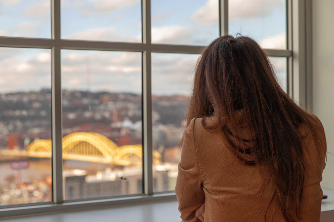Looking out over the city of Pittsburgh