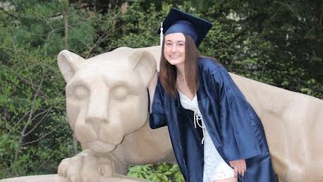 Riley at the lion shrine