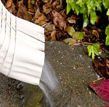 Water pouring from a downspout