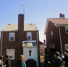 A group of students visiting Larimer, PA