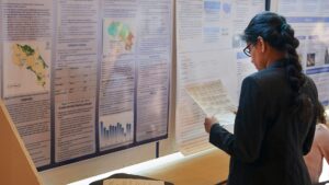Student at a poster presentation